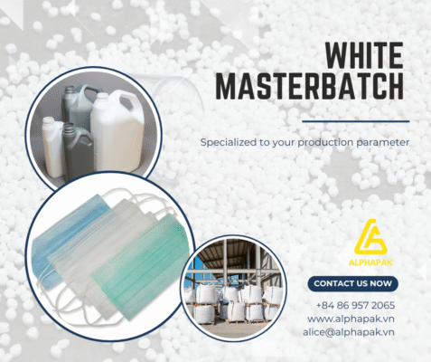 White masterbatch for blow molding, PP non woven and PP woven