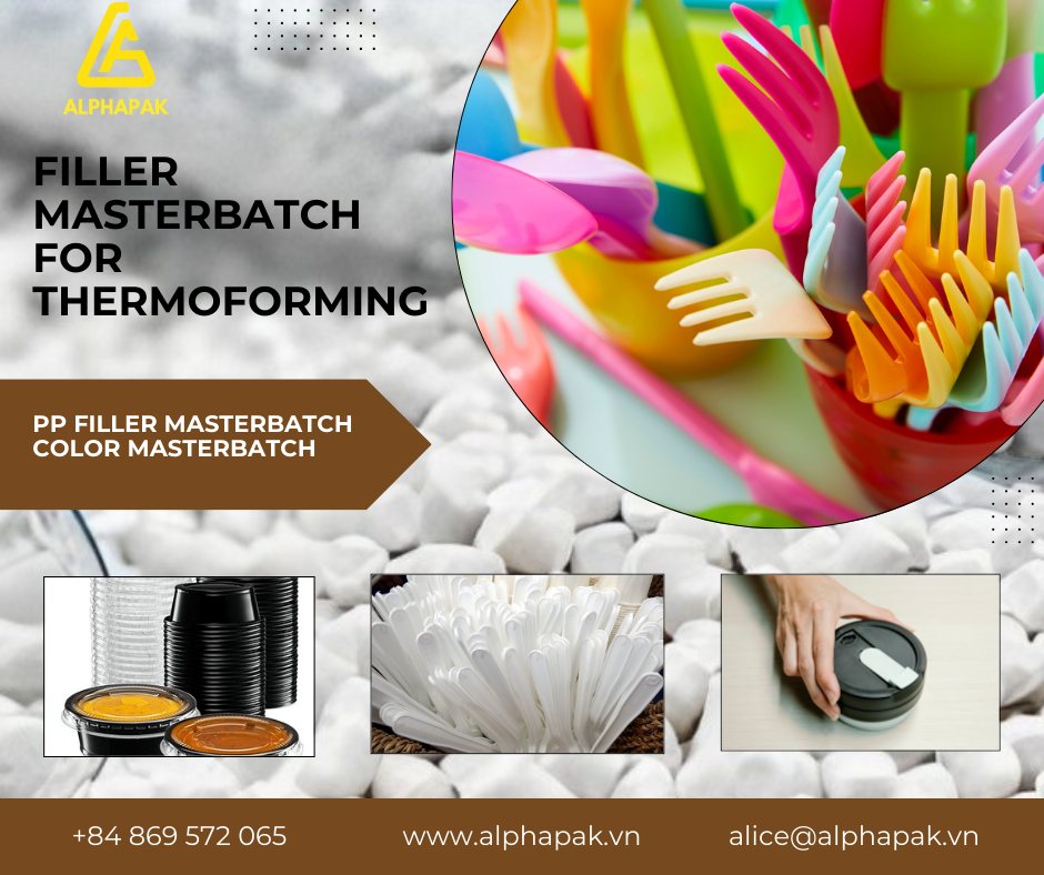 PP filler masterbatch used in thermoforming applications to reduce cost and improve rigidity